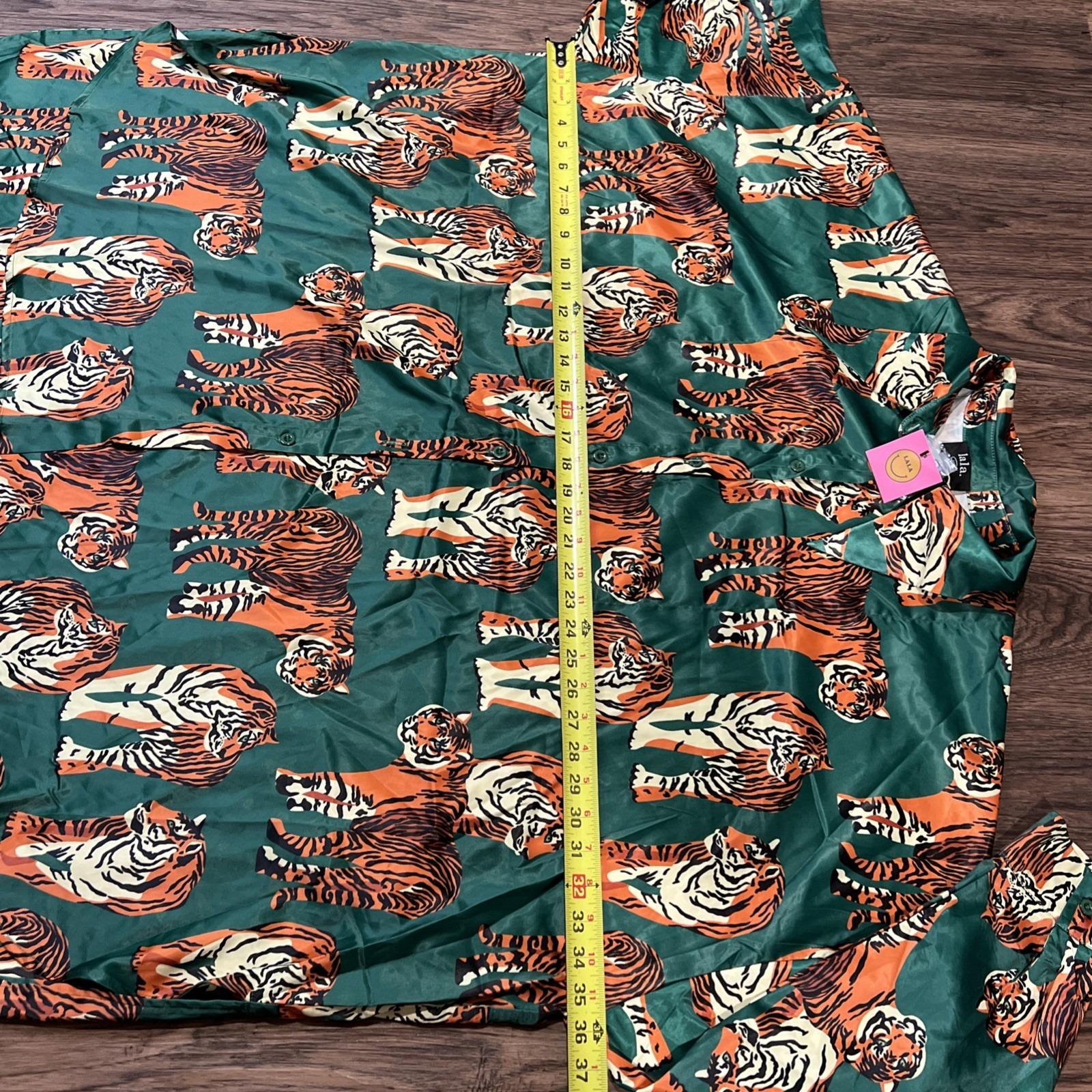 Dressed In Lala Tiger Print Royal Satin Top Only Size L/Xl — image 5 of 8